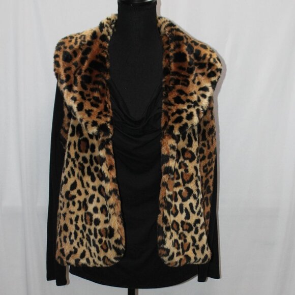CEJON Faux LEOPARD FUR Vest Large - Picture 9 of 10